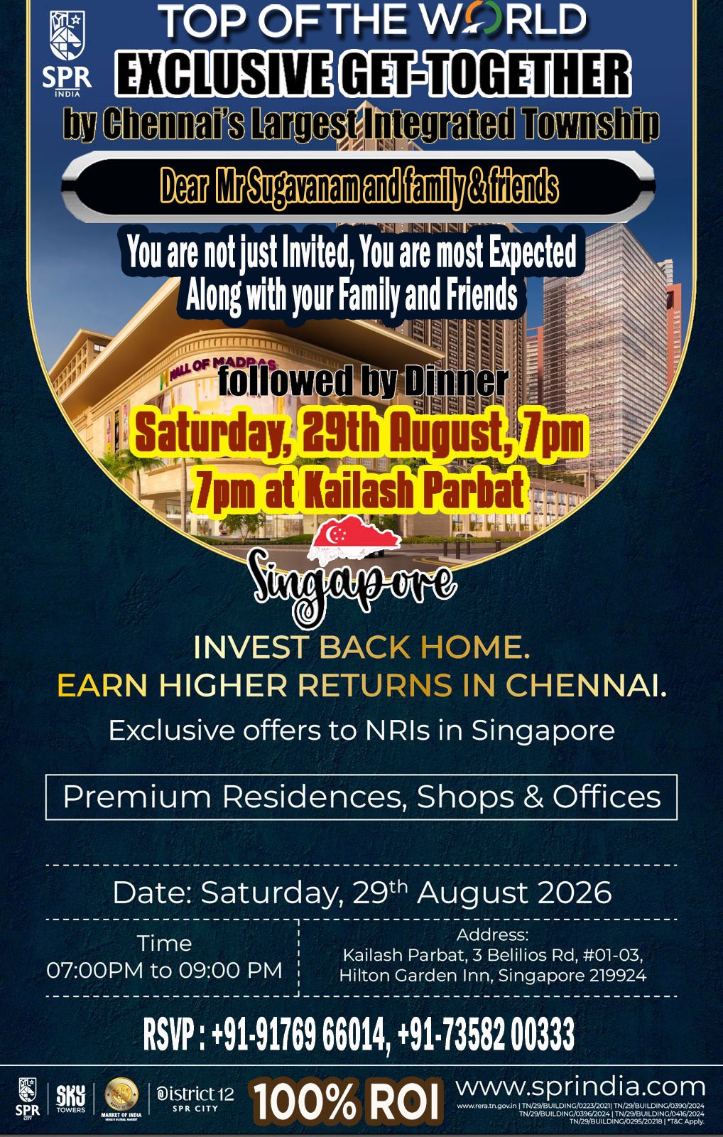 *SPR INDIA TOP OF THE WORLD EXCLUSIVE GET-TOGETHER by Chennai's Largest Integrated Township*